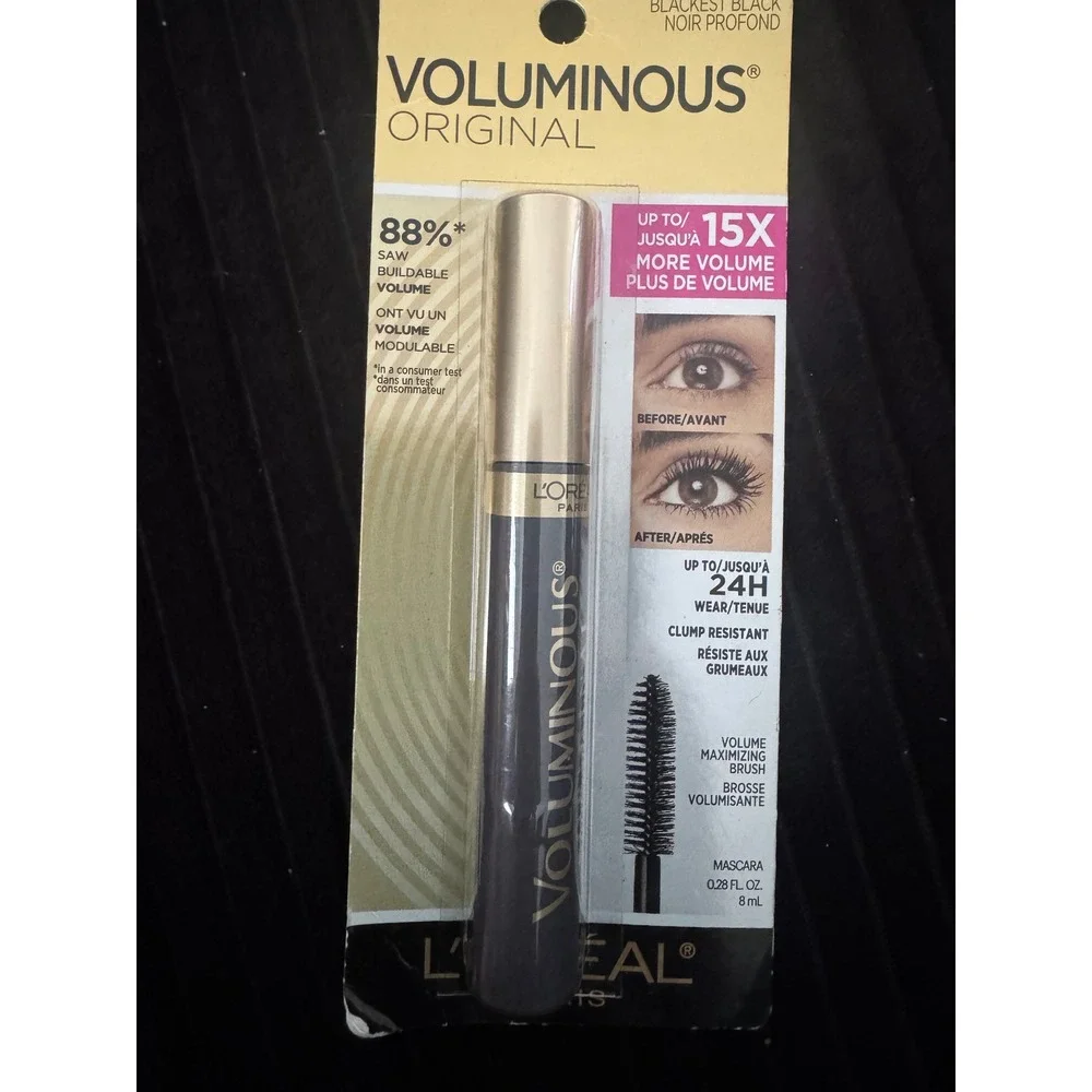 Loreal Voluminous Original Mascara Blackest Black‎ 310 Builds 15x Volume